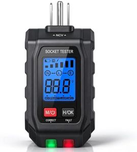 LSENLTY 2-in-1 Outlet Tester with Non-Contact Voltage Detection, Outlet Voltage Test, GFCI Leakage, Loop Resistance and Polarity Detection, for Home Electrical Repair, Electricians, and DIYers