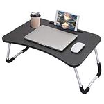 Laptop Bed Table Breakfast Tray with Fold-able Legs Portable Lap Standing Desk Notebook Stand Reading Holder for Couch Sofa Floor Kids, Black