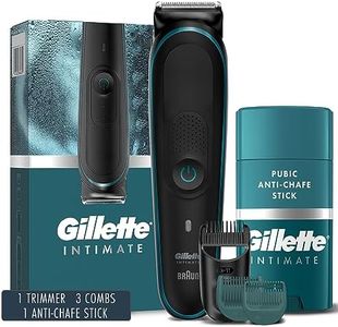 Gillette Intimate Men’s Pubic Hair Trimmer, SkinFirst Pubic Hair Trimmer for Men, Waterproof, Cordless for Wet/Dry Use, Shaver for Men, Lifetime Sharp Blades, includes Anti Chafe Stick, Gift Set