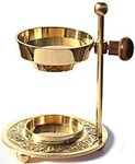 Adjustable incense burner - gold brass incense burner height adjustable for smoking incense or resins with additional insert plates