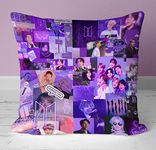 NH10 DESIGNS Printed BTS Pillow Cushion Cover with Filler Home Decorative (12X12) inch Pillow Cushion Cover for Sofa, Bed, Living Room, Diwali Gift for Girls Boys Friends (Black)- BTS20D12InCU 07