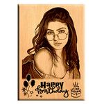 Giftanna Gifts For Sisters Birthday Special Personalized Customized Engraved Wooden Photo Frame | Wooden Plaque For Mom, Dad, Wife, Husband, Girlfriend, Friends (7X5 Inches, Brown, Tabletop)