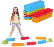 Special Supplies Stepping Stones for Kids Balance Beams 8 Set Non-Slip Textured Surface and Slip Resistant Floor Rubber Edges, Promote Agility, Strength, Active Play