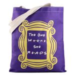 ZJXHPO TV Show Inspired Tote Bag The One Where She Reads Reusable Grocery Shopping Bag Friends Gift Friend Merch (C-One Read Tote)