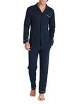 DAVID ARCHY Men's Cotton Sleepwear Button-Down Pajamas Set