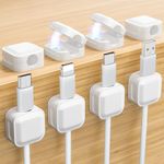 8 Pack Magnetic Cable Clips,Cable Management Box Use High-Viscosity Acrylic Adhesive,Not Easy to Fall Off, Desk Organiser for Nightstands, Charging Cables, HDMI, USB,Offices, Home Accessories