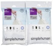 simplehuman Custom Fit Trash Can Liner B, White - White - 30 ct - 2 pk