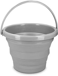 Navaris Seau Pliable 5L - Seau Portatif Usage Intérieur et Extérieur - Rangement Rétractable Idéal pour Camping Pêche Ménage Lessive Jardinage