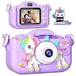 OAEBLLE Kids Camera Toddler Toys Camera for Girls, Christmas Birthday Gifts for Girls Age 3-6, Kids Digital Camera for 7 8 9 10 12 Year Old, Selfie Camera for Kids, 32GB TF Card(Purple)