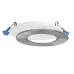 Nadair, 4’’ LED Recessed Ultra Slim Lights, 1-Pack, IC Rated, Dimmable, 12W=80W, 900 Lumens, 4000K (Cool White), Large Junction Box, Quick Connect System, White Finish, Brushed Nickel Trim Included