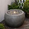 Tankana Garden Water Fountain Outdoor Large Round Bubbler Water Feature Indoor with Lights & Pump and Pebbles Concrete Effect for Patio Pool Pond Yard Home Decor Gray, 25 "L X 25" W X 17.5" H