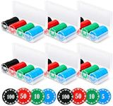 Lewtemi Poker Chips with Denominations Poker Chip Set Plastic Counters Chip Casino Chips with Poker Chip Holder Storage Box for Texas Home Game Nights Holdem Poker Blackjack or Roulette Casino (600)