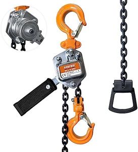 KITUYOTO Mini Lever Chain Hoist 1/2 Ton Capacity 550 LBS 10Ft Ratchet Puller Hoist with 2 Duty Hooks G80 Chain for Lifting Pulling Garages Attic Building Warehouse Automotive Machinery