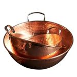 Sertodo Copper Handled Mixing Bowls | 3 Piece Set (8", 10", 12" diameters) | 100% Pure Copper, Heavy Gauge, Hand Hammered | Whip Eggs Whites to Perfection | NOT for Salads