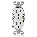 Leviton T5320-WMP 15 Amp 125V Tamper Resistant Duplex Receptacle, White, 10 Count (Pack of 1)