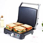 Wonderchef Sanjeev Kapoor Tandoor Professional Plus | Electric Contact Grill & Sandwich Maker| Thermostat Control | Auto Shut Off| LED Indicator| 2 Year Warranty | Black & Silver