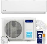 DELLA 9000 BTU Wifi Mini Split AC, Work with Alexa,Energy Star 115V 23 SEER2 Cools Up to 400 Sq.Ft Inverter Air Conditioner with 0.75 Ton Pre-Charged Heat Pump & 16.4ft Installation Kits