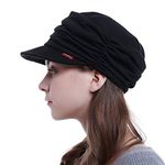 HatsCity Fashion Hat Cap with Brim Visor (Black)