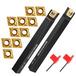 Metal Lathe Cutting Tools - 1/2" Right and Left Cutting Direction Turning Holder Boring Bars with 11pcs Indexable Carbide Inserts