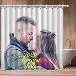 MLMYH Custom Shower Curtain, Personalized Customized Shower Curtain with Photo/Text/Logo/Design, for Home Bathroom Decor Birthday Christmas Personalized Gift, 55X72in/140X183cm