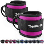 DMoose Ankle Straps for Cable Machines for Kickbacks, Glute Workouts, Leg Extensions, Curls, and Hip Abductors for Men and Women, Adjustable Ankle Strap with Double D-Rings and Neoprene Support