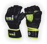 USI UNIVERSAL THE UNBEATABLE MMA Gloves | 610B PU Training Gloves | MMA Gloves for Men & Women, Martial Arts Bag Gloves, Kickboxing Gloves with Open Palms, Boxing Gloves for Punching Bag (Szie S/M)