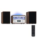 Auna CD Player for Home - FM/DAB/DAB+ Radio with Bluetooth + AUX, 25W Detachable Micro Speakers, LCD Display, Remote Control, MP3, USB & Music Streaming, Mains Powered