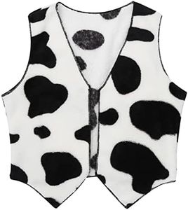 TiaoBug Cowboy Cowgirl Western Dress Up Vest Open-Front Sleeveless Cardigan Waistcoat Jacket Halloween Cosplay Party Costume Black&White 14 Years