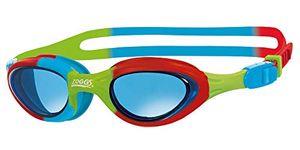 Zoggs Super Seal Kids Swimming Goggles, UV Protection Swim Goggles, Quick Adjust Split Yoke Comfort Strap, Fog Free Clear Swim Goggle Lenses, Goggles kids 6-14 years,Red / Blue Green / Tint