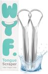 Wipe Tongue Fresh Tongue Scraper for Adults | 100% Stainless Steel Tongue Scraper Oral Care | Tongue Cleaner | Oral Hygiene Essentials Tongue Scrubber (Pack of 2)