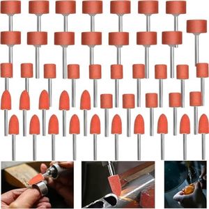 Sanding Bits for Dremel Rotary Tool, Grinding Stones Sanding Drill Bits with 1/8" Shank, Aluminum Oxide Sanding Accessories to Metal Rust Removal/Smoothing/Sharpening, 45Pcs