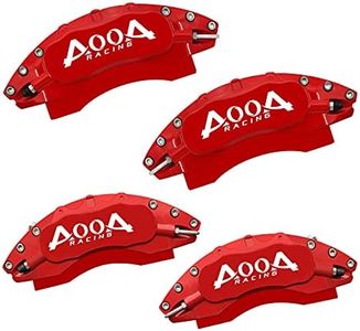 AOOA Powder Coating Aluminum Red with White Character Caliper Cover Fits Toyota Camry XSE Electronic Brake and RAV4 2019-2025,Lexcus ES 2019-2024 .(set of 4)