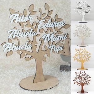EDURAIT Árbol de la Vida Personalizados con Nombres Familia en Madera MDF. Decoración para Regalar y Decorar el hogar con un Recuerdo para Toda la Vida. Color Madera.