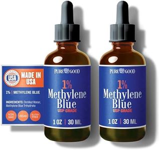2 Pack Methylene Blue 1% Solution (30 mL) – Pharmaceutical Grade, USP-Grade, Third-Party Tested, Formaldehyde and Alcohol Free, Amber Dropper Bottles