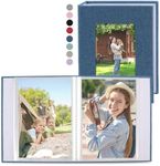 vivinin 2 Pack Photo Album 5x7, Linen Cover Photo Album, Small Photo Album Book for 36 Pockets Hold 72 Pictures, Picture Book for Photos Family Anniversaries Baby Vacations (Blue)