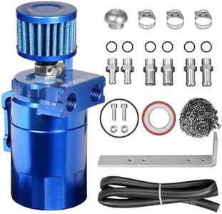 VehiMata Baffled Oil Catch Can,Oil Separator Catch Can with Breather Filter 300ml Universal Aluminum