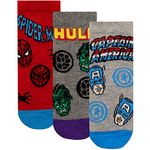 Marvel Kids Avengers Socks 3 Pack Spiderman Hulk and Captain America Ankle Socks Multicoloured 9-12