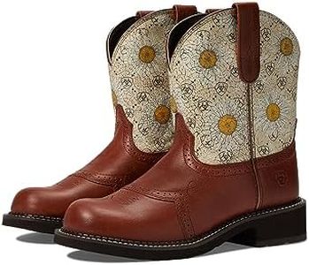 Ariat Women's Fatbaby Heritage Farrah Western Boot, Autumn Leaf/Daisy Logo Print, 11