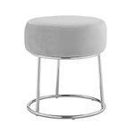 Linon Grey and Silver Vanity and Accent Dalilah Stool