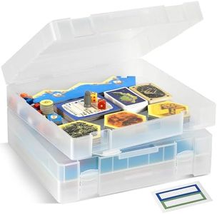 2-Pack Art and Craft Organizers and Storage Case – Thick Tall Transparent Stackable Plastic Craft Storage Containers, Project Organizer Paper Box Fits 8.5 x 11 Inch Papers & More, 12.4 x 10.8 x 3.1 In