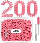 200 Pcs Small Sanding Bands for Nail Drill 240 Grit, Extreme Fine Sanding Bands for Nail with 3.1MM Mandrel Bit, Upgrade Mini Nail Sanding Bands for Natural Nails Acrylic Gel Manicures and Pedicure