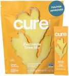 Cure Hydrating Electrolyte Mix | Powder for Dehydration Relief | Made with Coconut Water | No Added Sugar | FSA & HSA | Vegan | Paleo Friendly | Pouch of 14 Packets - Ginger Turmeric