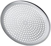 VINTORKY Perforated Pizza pan Bread loaf Pans for Baking Round Pizza Pans Server Tray Kitchen kitchenware Pizza Plate Non Stick Pizza Crisper Stainless Steel Household Baking Pan Food Sheet