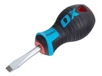 OX Pro Slotted Flared Screwdriver Stubby 6.5x38mm