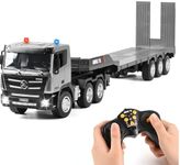 KidsFaves Remote Control Semi Truck Toy for Kids-1:24 Scale RC Construction Vehicles Toy with Sound and Lights,RC Truck for Boys & Girls 6+ Years Old