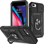 SkyTree iPhone 6 Plus / 6s Plus, Robotic Sliding Camera Window Shock Proof Thunder Case, Dual Layer Hybrid Armor Back Cover Case with Kickstand for iPhone 6 Plus / 6s Plus - Black