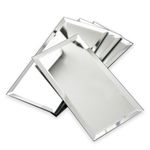 Diflart Beveled Mirror Backsplash Tiles for Kitchen, Silver Subway, 3x6 Inch, Mirror TIile for Bathroom Wall (40 Pcs,5 Sq.ft)