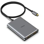 fairikabe USB C to Dual HDMI Adapter for 2 Monitors, 2 HDMI Extend Displays for MacBook, HDMI Splitter for Dual Monitors Extended Display, MST Adapter for MacBook Pro Air M1 M2 MacOS and Windows