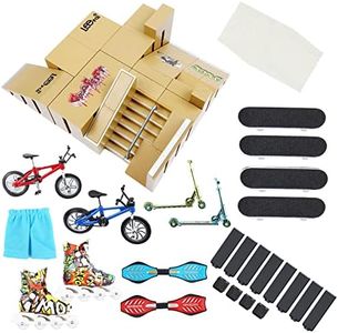 PLSOPPKG Kit de rampe pour skateboard, kit de parc, accessoires d'entraînement avec Finger Skateboards, Finger Bikes et Scooters et plus encore (8 pièces)