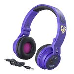 EKids Descendants Kids Bluetooth Headphones for Kids Wireless Rechargeable Foldable Bluetooth Headphones with Microphone Kid Friendly Sound and Bonus Detachable Cord, DE-B50v9M